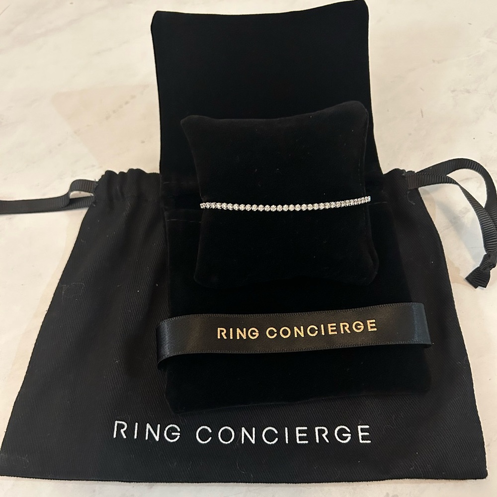 Ring Concierge Mini Diamond Tennis Bracelet 14k White Gold Half Coverage